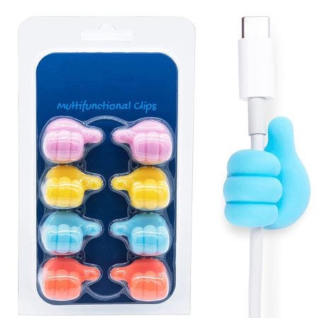Fun Cord Holder, Multifunctional Thumb Cable Clips Adhesive 10 Pack Carousel 7