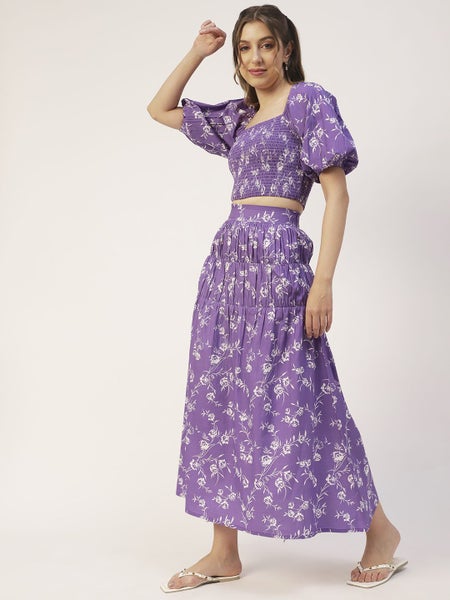 Moomaya Solid Summer 2 Pcs Skirt Top Set For Women, Viscose Rayon Coord Carousel 9