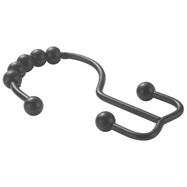 12 Pcs Stainless Steel Curtain Hooks Rollerball Shower Curtain Rings Carousel 2