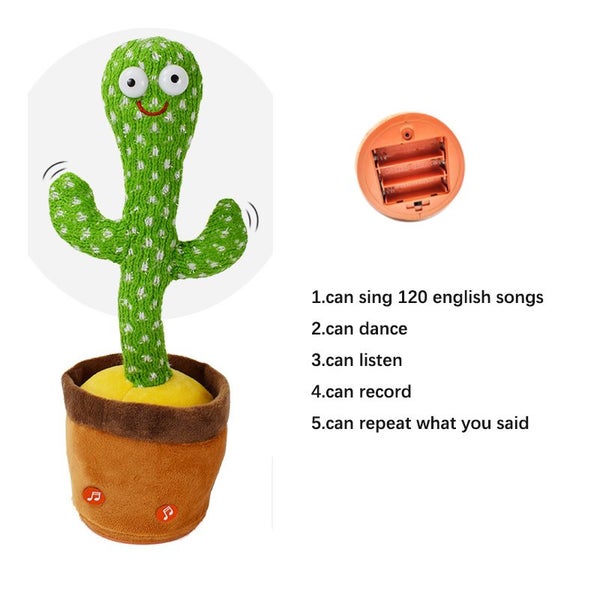 Dancing Cactus Repeat Talking Toy 120 Song Speaker Wriggle Dancing Carousel 1
