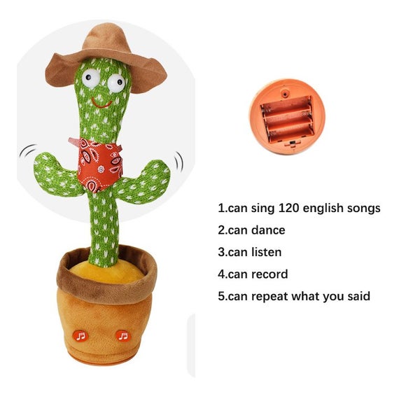 Dancing Cactus Repeat Talking Toy 120 Song Speaker Wriggle Dancing Carousel 7