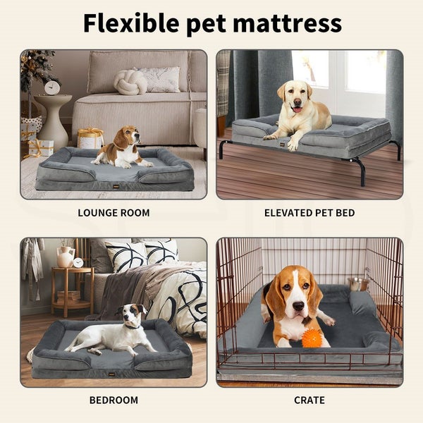 Pawz Memory Foam Pet Sofa Bed Cushion Dog Mat Washable Removable Orthopedic L Carousel 9
