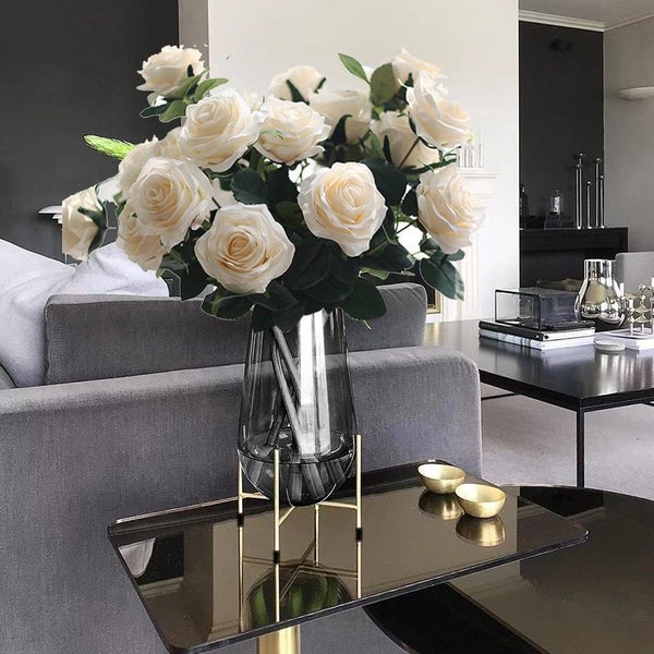 7Roses Bouquet Christmas Party Artificial Fake Silk Flower Dusty Pink Carousel 2