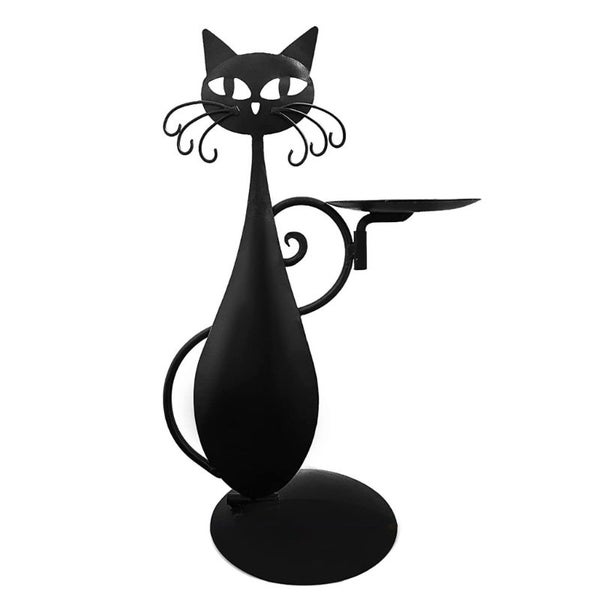 Black CAT Candle Holder Vintage Carousel 1