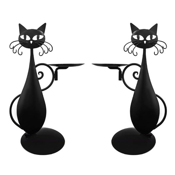 Black CAT Candle Holder Vintage Carousel 2