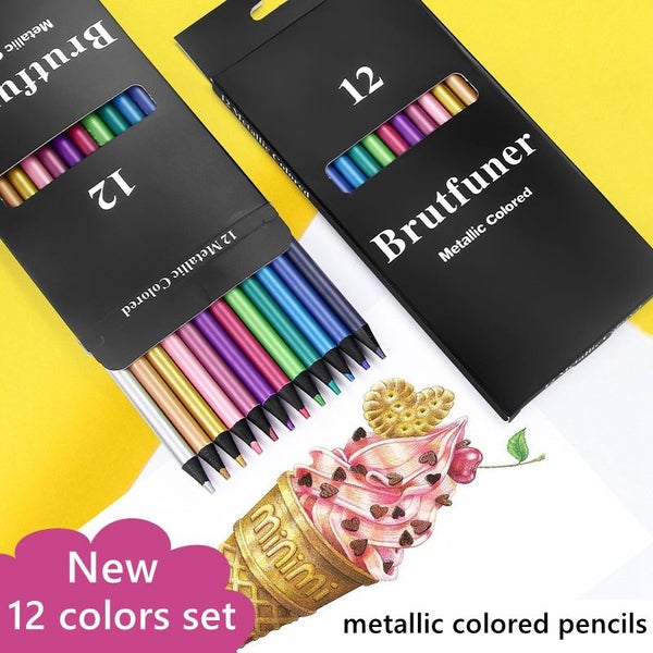 Haile 12 Colors Metallic Pencil Drawing Pencil Sketching Pencil Set Carousel 2