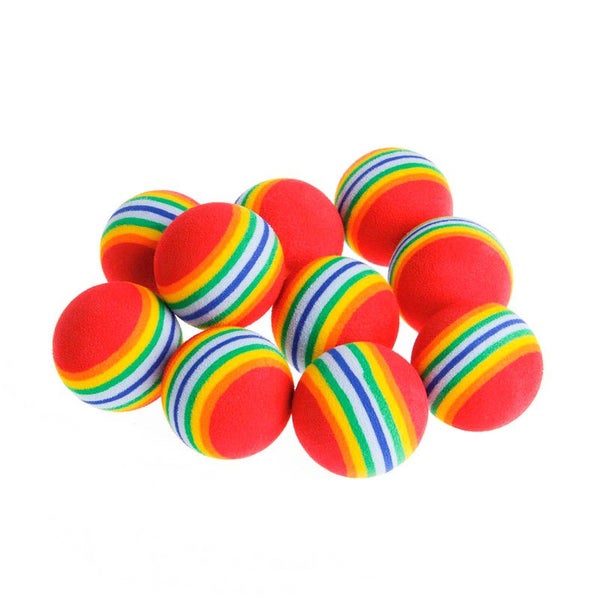 Rainbow EVA Cat Toys Ball Interactive Cat Dog Play Chewing Rattle Carousel 1