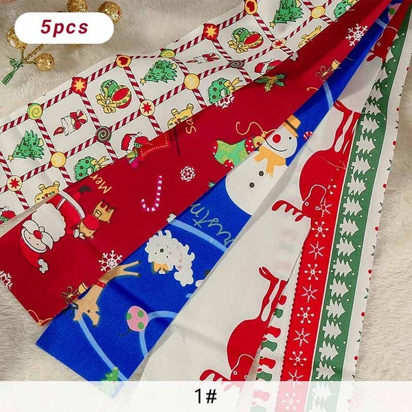 Jelly Roll Cotton Twill Fabrics Christmas Fabric For DIY Needlework Carousel 1