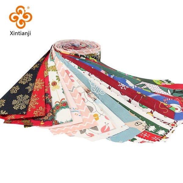 Jelly Roll Cotton Twill Fabrics Christmas Fabric For DIY Needlework Carousel 2