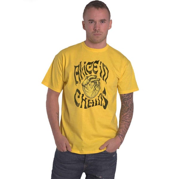 Alice in Chains T Shirt Transplant Band Logo new Official Mens Yellow Carousel 1