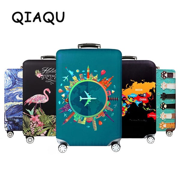 Thick Elastic World Map Luggage Protective Cover Zipper Suit For Carousel 2