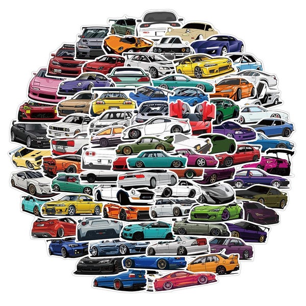 10/30/50/100PCS JDM Retrofit Racing Car Graffiti Stickers Laptop Carousel 2