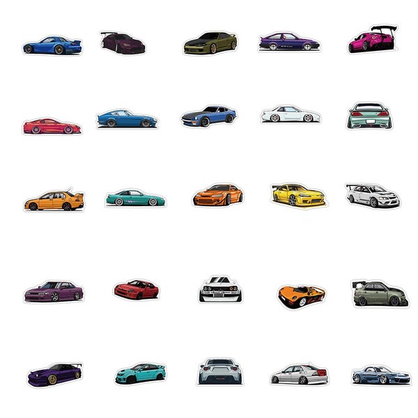 10/30/50/100PCS JDM Retrofit Racing Car Graffiti Stickers Laptop Carousel 6