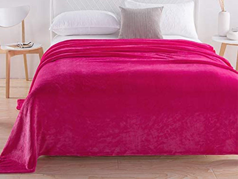 220x240cm Rose Red Blanket Plush Blanket Faux Fur Throws Blanket Carousel 1