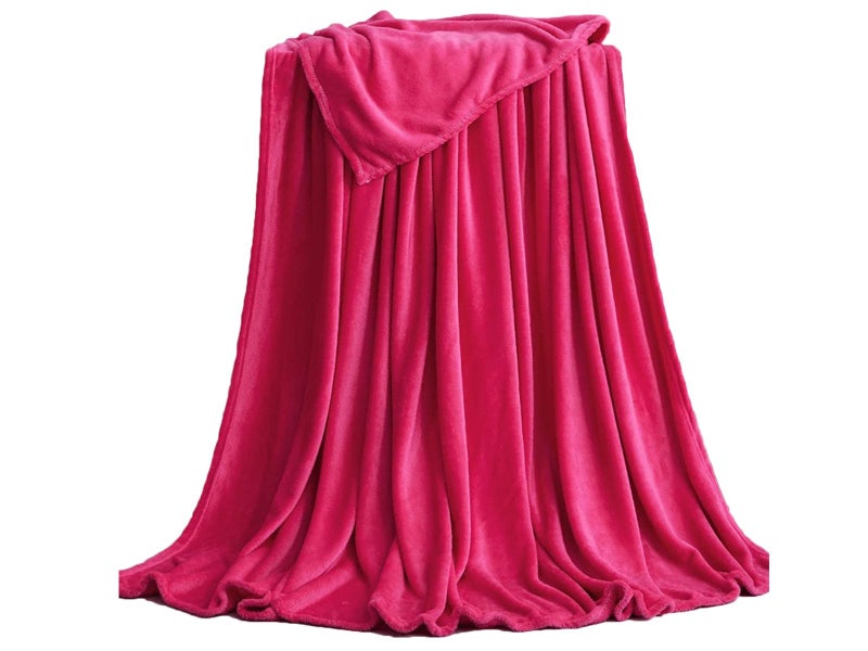 220x240cm Rose Red Blanket Plush Blanket Faux Fur Throws Blanket Carousel 2