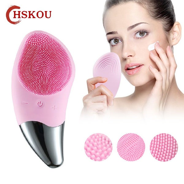 HSKOU Facial Cleansing Brush Ultrasonic Silicone Face Cleaner Deep Carousel 2