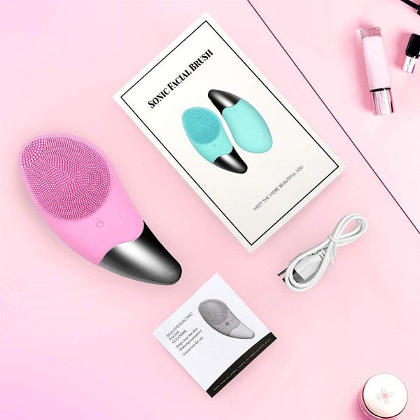 HSKOU Facial Cleansing Brush Ultrasonic Silicone Face Cleaner Deep Carousel 7
