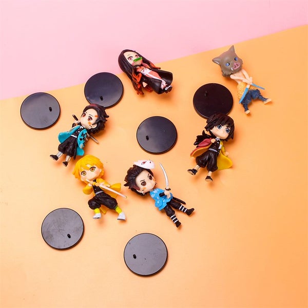 6PCS/Lot Anime Demon Slayer Figure Kimetsu No Yaiba Model Q Cute 7CM Carousel 7