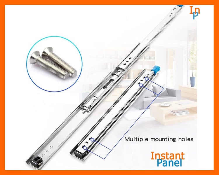 Drawer Slides 1200mm x 53mm With Lock 61kg Heavy Duty Runners 1 pair Carousel 2