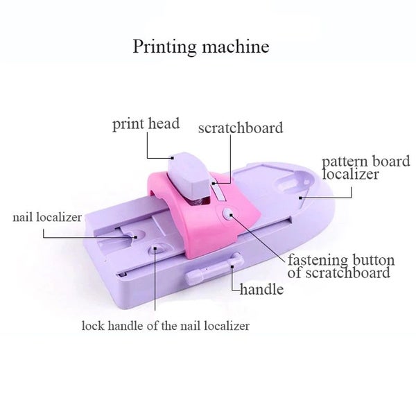 MOONBIFFY Hot Sale DIY Nail Art Machine Printer Pattern Manicure Carousel 6