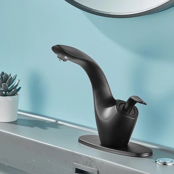 Mixer Tap Brass Sink Bathroom Faucet Deck Mounted Hot Cold Water Basin Taps Carousel 1