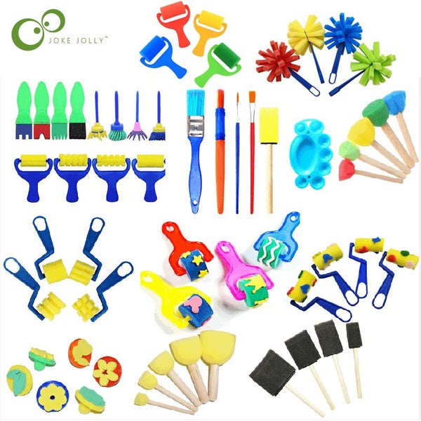 Children Toddler Sponge Stamp Brush Kits Flower Drawing Toys for Carousel 2