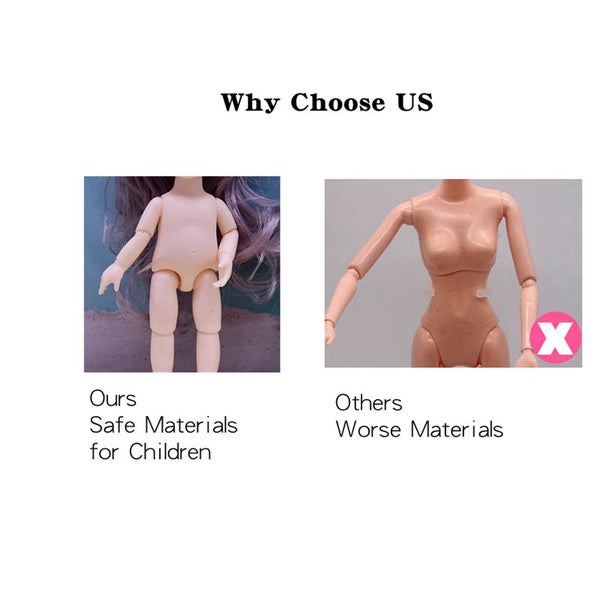 Pink Dress Long Hair Cute Body Doll for Girl Children Gift 17cm 13 Carousel 6