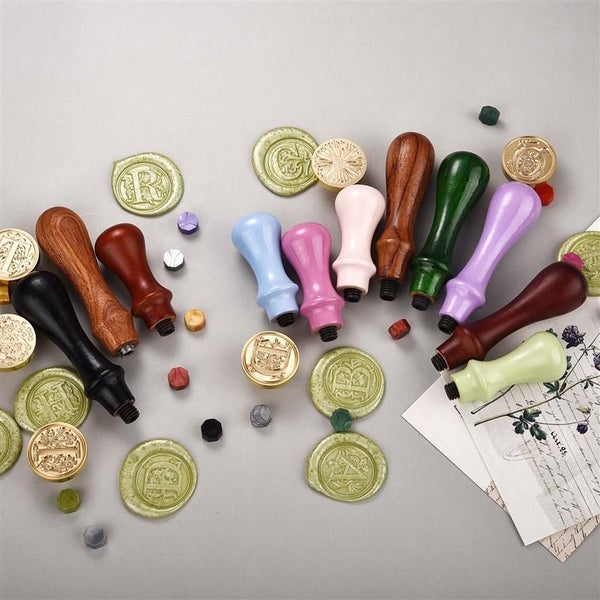 Retro Seal Stamp Wood Handle For Wax Antique Sealing Wax Stamps Carousel 2