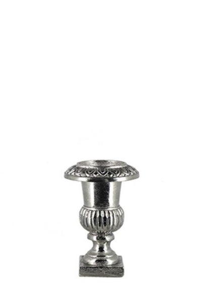 Raw Nickel-Plated Urn Vase - Silver Carousel 1