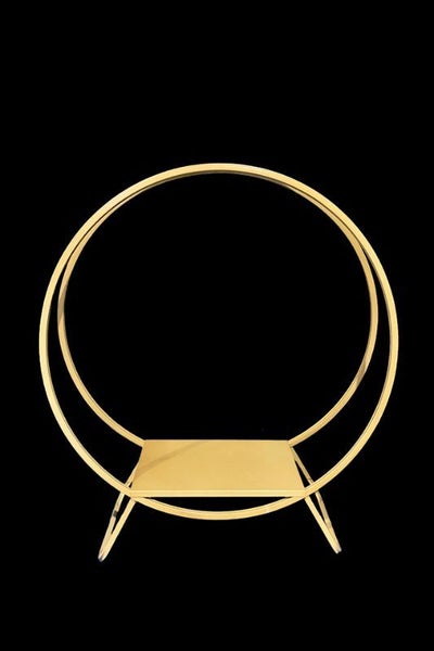 Double Ring Wedding Cake Stand - Gold Carousel 1
