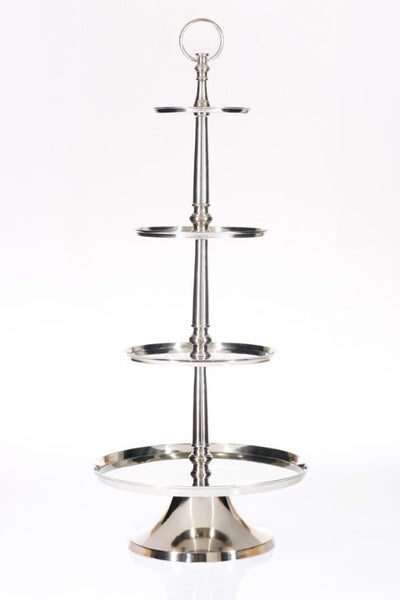 Alum 4 Tier Cake Stand - Silver Carousel 1