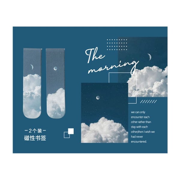 2 Pcs/set Magnetic Bookmarks Magnet Page Markers Scenery Book Markers Carousel 6