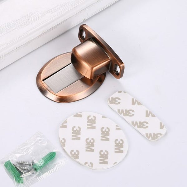 Stainless Steel Invisible Magnetic Door Stopper Punch-free Windproof Carousel 1