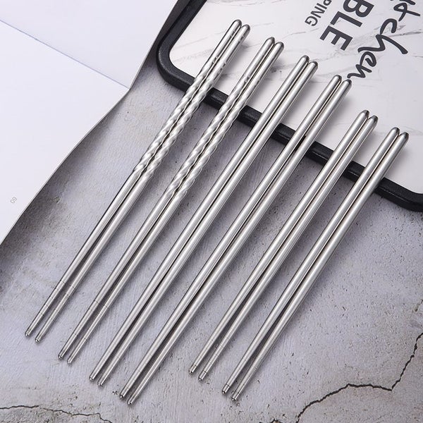 Stainless Steel Chopsticks Korean Style Metal Chopsticks Round Carousel 2