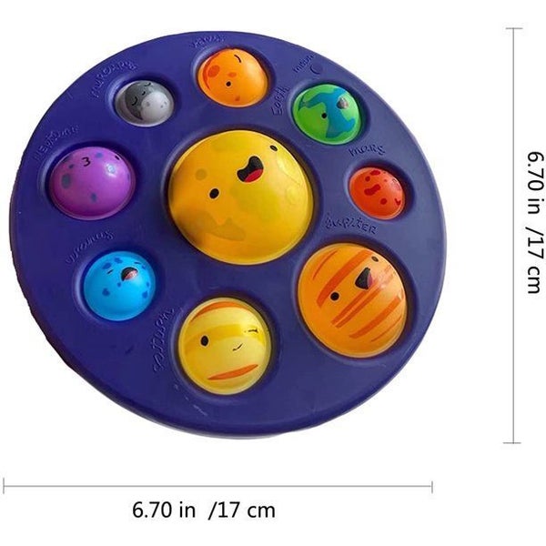 2PCS New Planet Pattern Simple Dimple Fidget Toy,Anxiety Stress Relieer Carousel 2