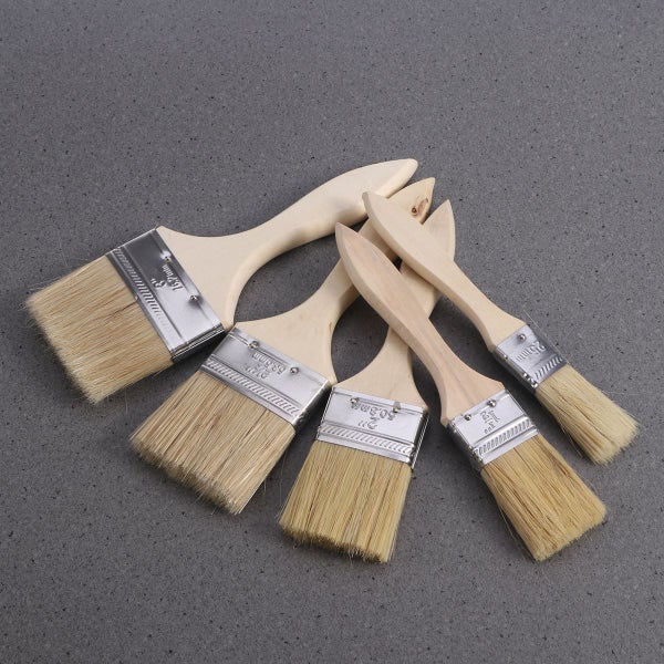5PCS Paint Brushes with Wooden Handle Paint Brush for Wall And Carousel 1