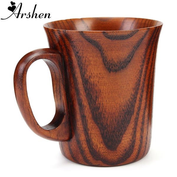 Arshen 300ml Primitive Drinking Mug Handmade Wooden Mug Natural Tea Carousel 1