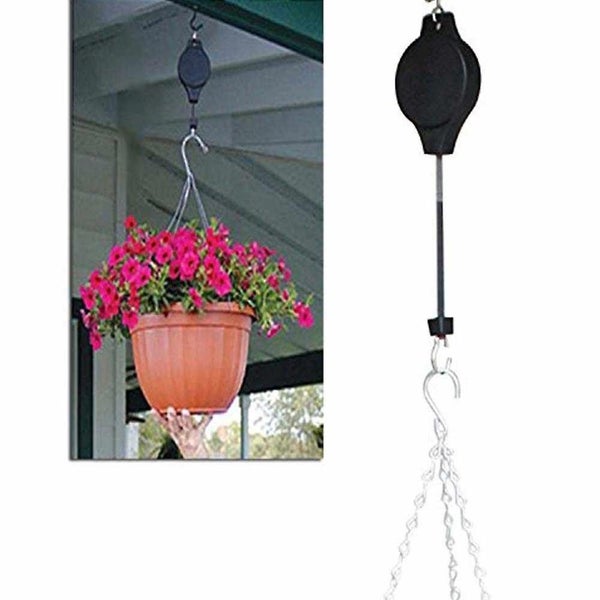 Plant Pulley, Retractable Heavy Duty Easy Reach Pulley Plant Hanging Flower Bask Carousel 2