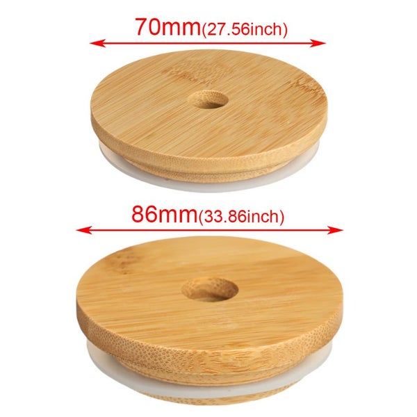 6Pcs 70/86mm Bamboo Lids for Mason Jars Wooden Jar Lids Reusable Carousel 7