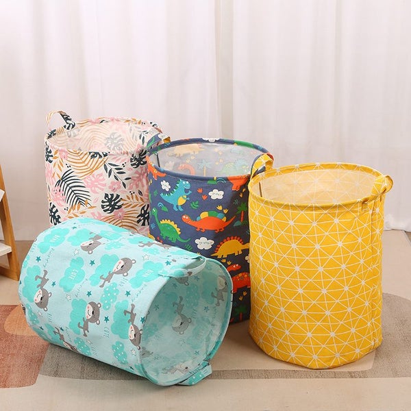 New Print Laundry Basket Portable Foldable Home Laundry Storage Bag Carousel 1