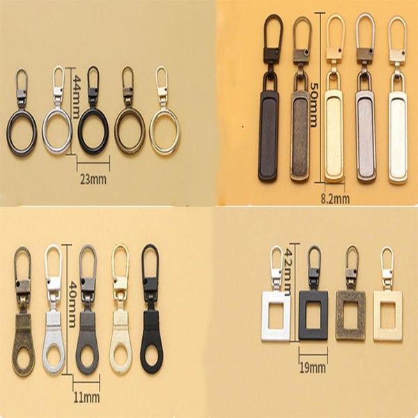 5pcs Detachable Metal Zipper Pullers Slider Replacement For Zipper Carousel 7