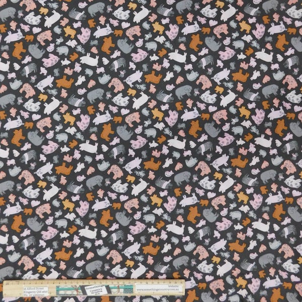 Quilting Patchwork Sewing Fabric Piggy Tales Allover 50x55cm FQ Carousel 2