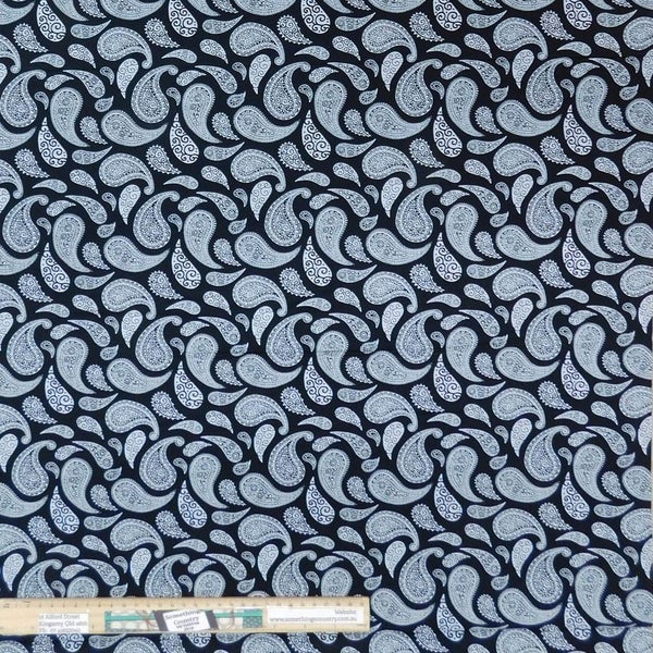 Quilting Patchwork Sewing Fabric Morning Paisley Black 50x55cm FQ Carousel 3