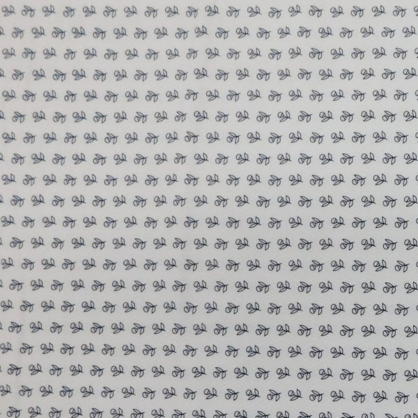 Quilting Patchwork Fabric Flower Festival Cream Black Stems 50x55cm FQ Carousel 2