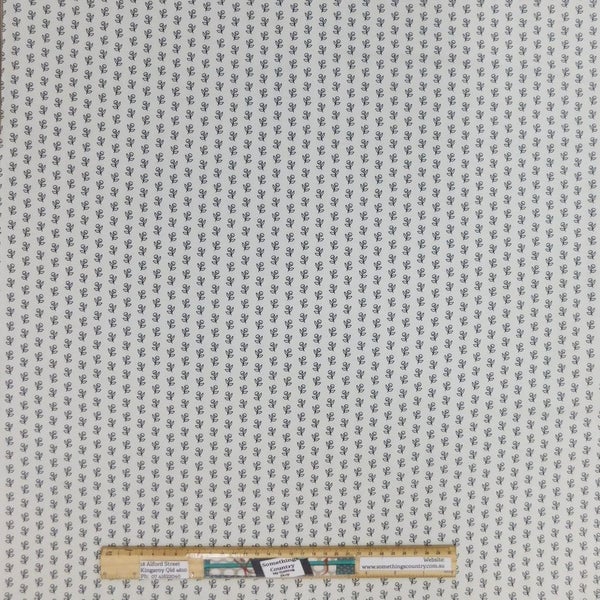 Quilting Patchwork Fabric Flower Festival Cream Black Stems 50x55cm FQ Carousel 3