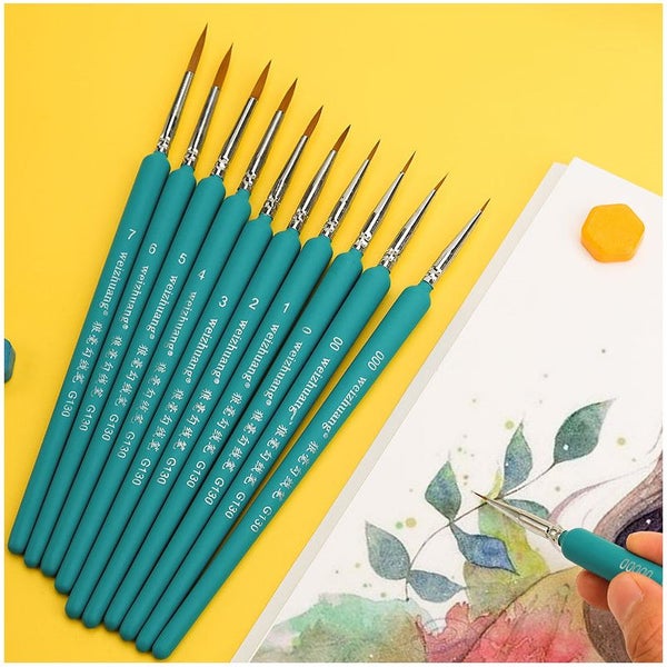 11pcs Hook Line Pen For Watercolor Oil Painting Extra Fine Soft Wolf Carousel 2