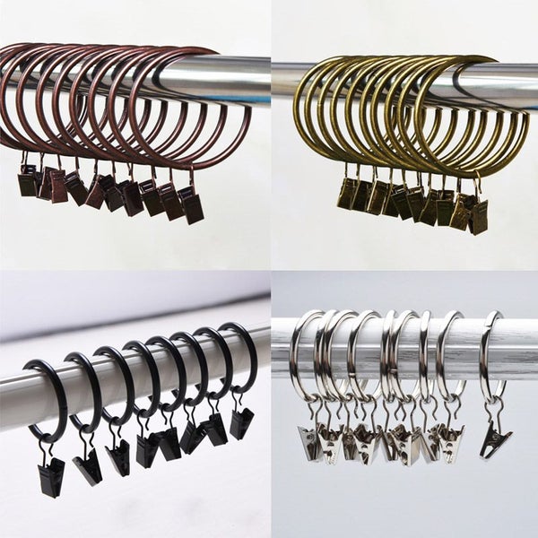 10 pcs/pack High Qaulity Curtain Rings Clamps Drapery Clips Carousel 2