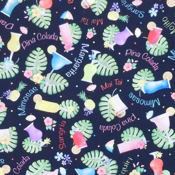 Quilting Patchwork Sewing Fabric Fun in the Sun Cocktails 50x55cm FQ Carousel 2