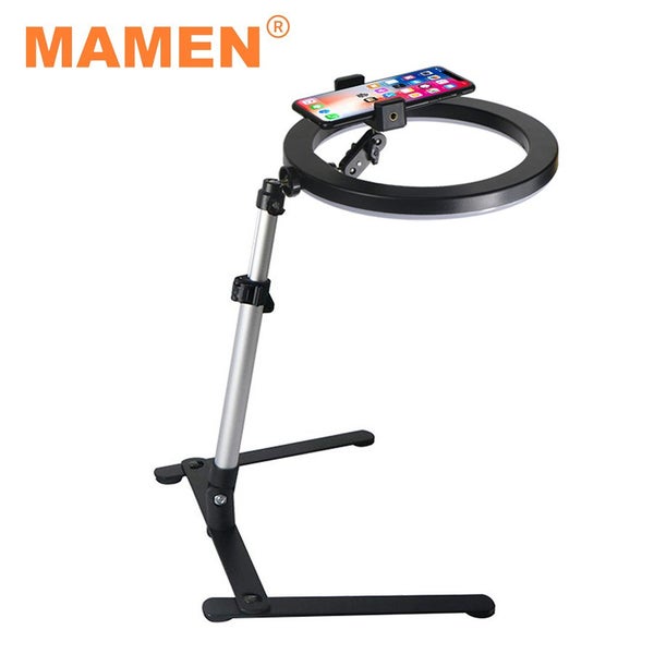 10 Inch Ring Light Kit with Overhead Phone Holder Tripod Carousel 1