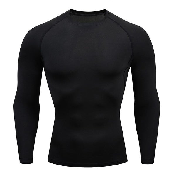 Men Compression Running T Shirt Fitness Tight Long Sleeve Sport Carousel 1